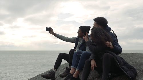 Friends Taking a Selfie