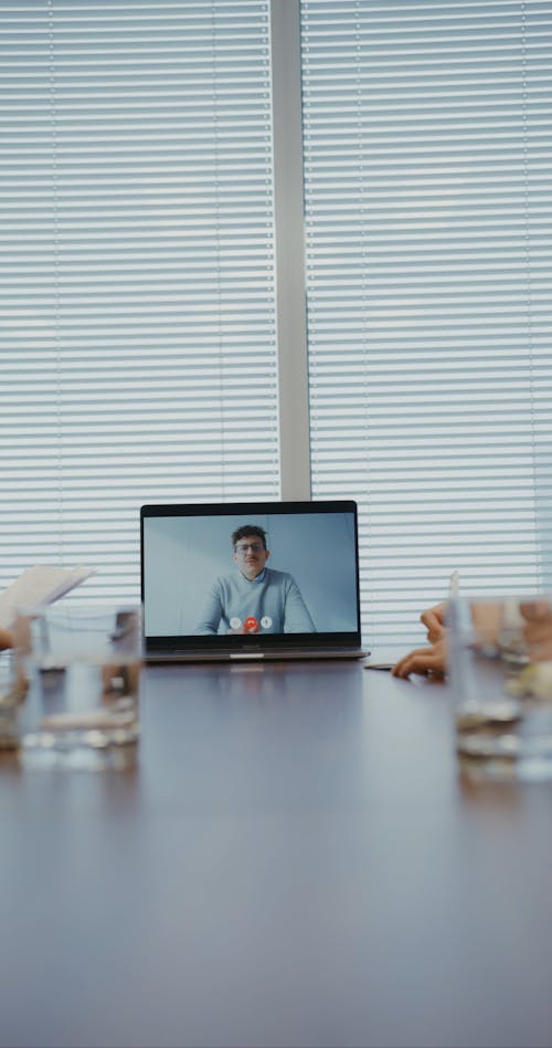 A Footage of a Man on a Video Call