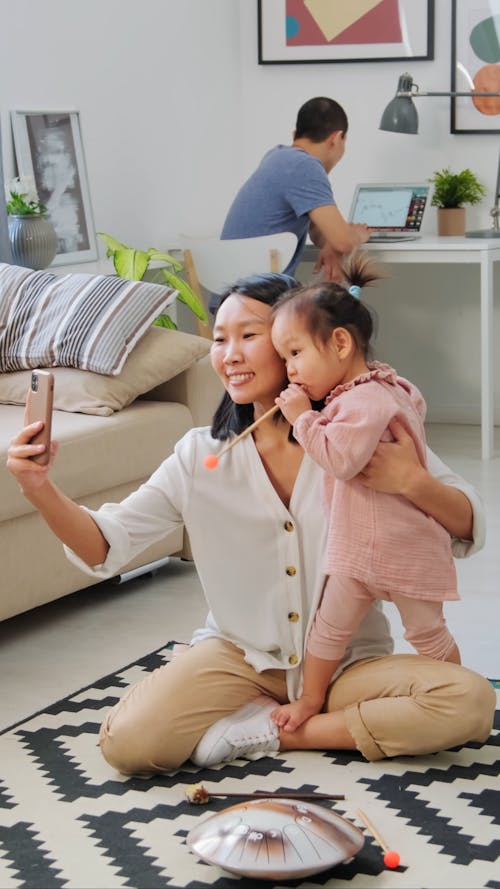 Mother and Daugher Taking Selfie