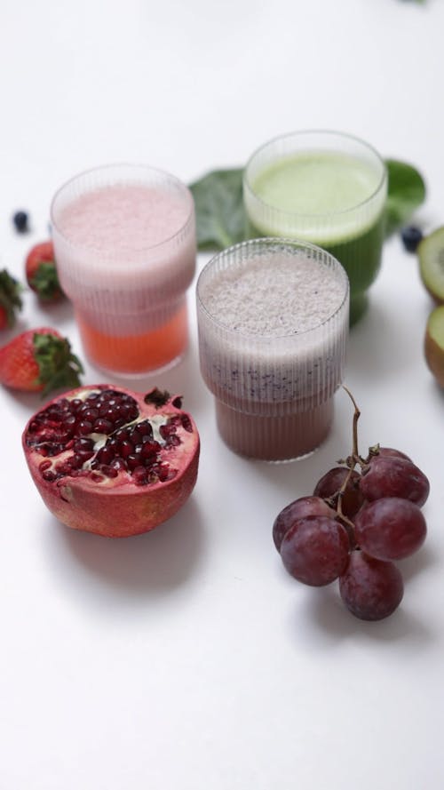 Flat Lay of Fruit Juices