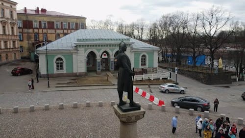 People Standing Outside the City Hall