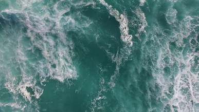 drone footage of ocean waves