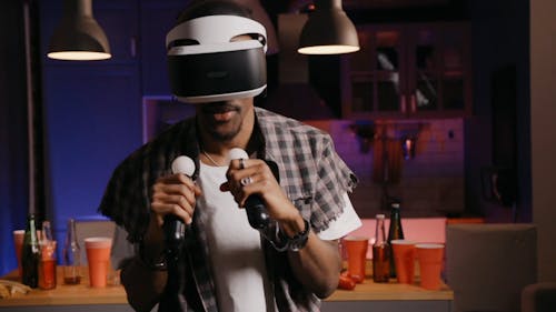 Man Using a VR