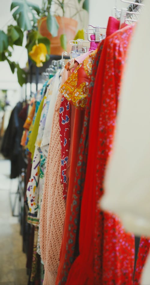 Hanged Clothes on a Rack