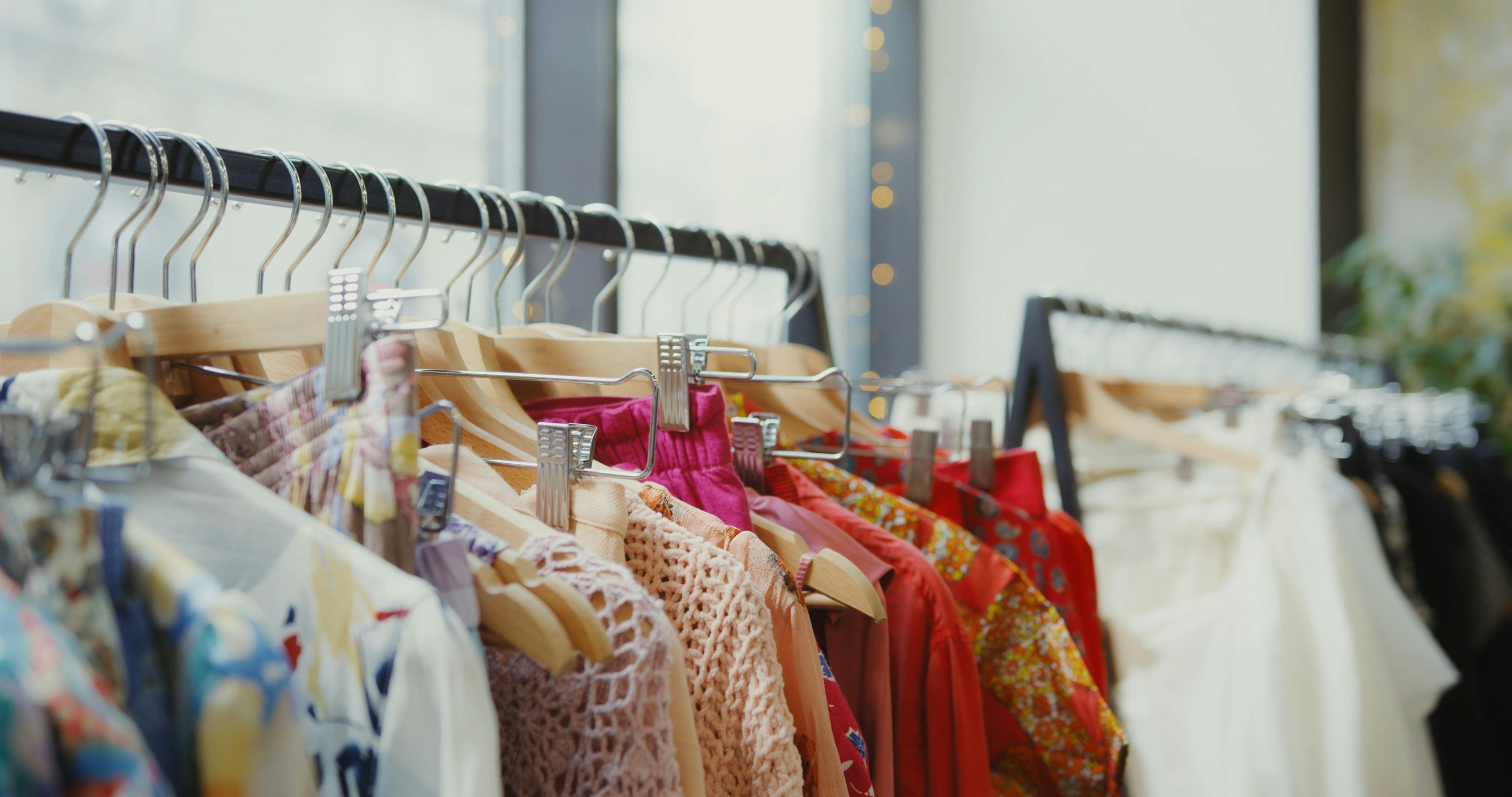 Clothes Hanged in the Racks · Free Stock Video