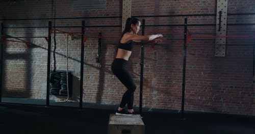 A Woman Exercising