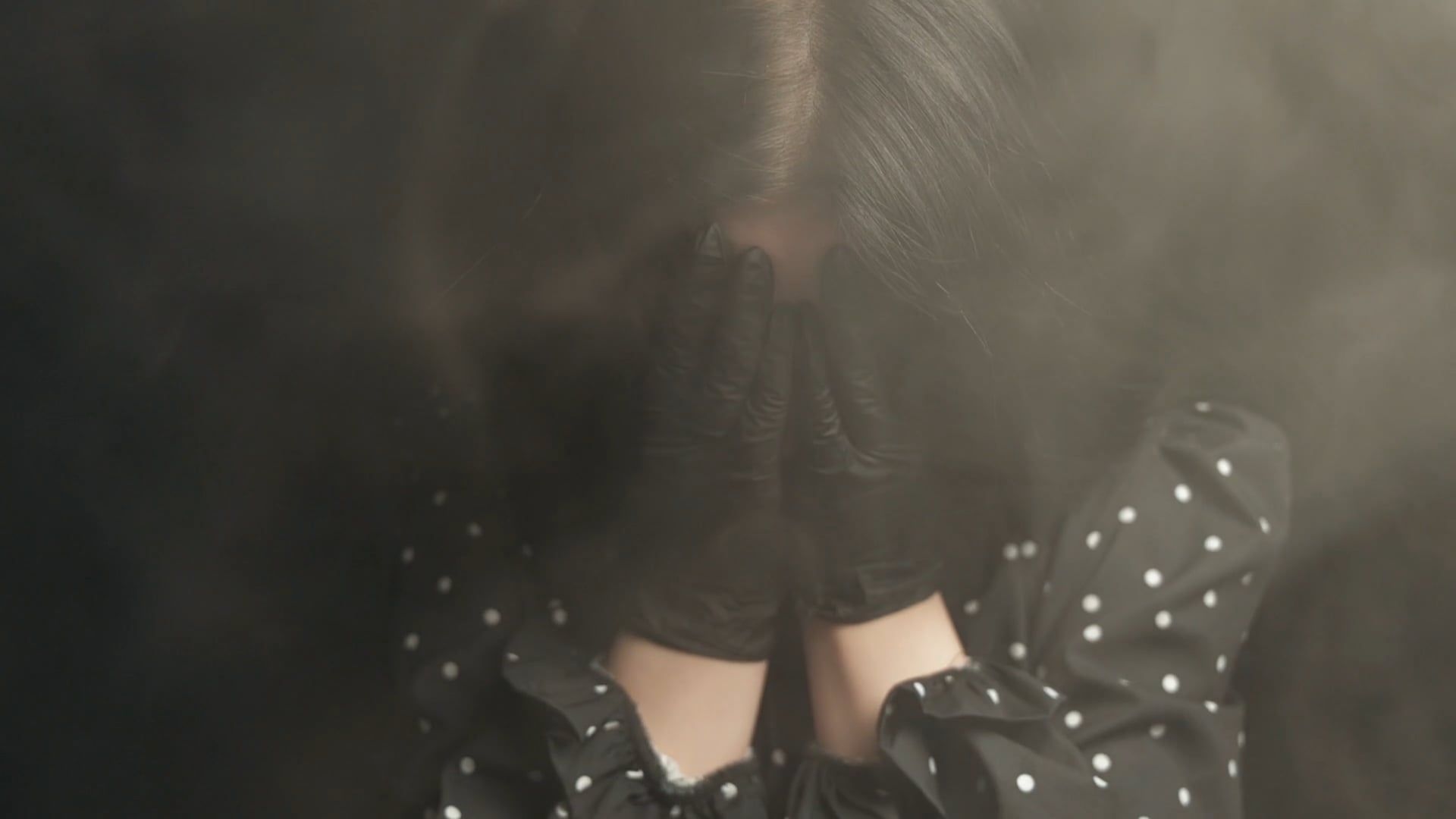 Woman Crying Covering Her Face With Hands Free Stock Video Footage ...