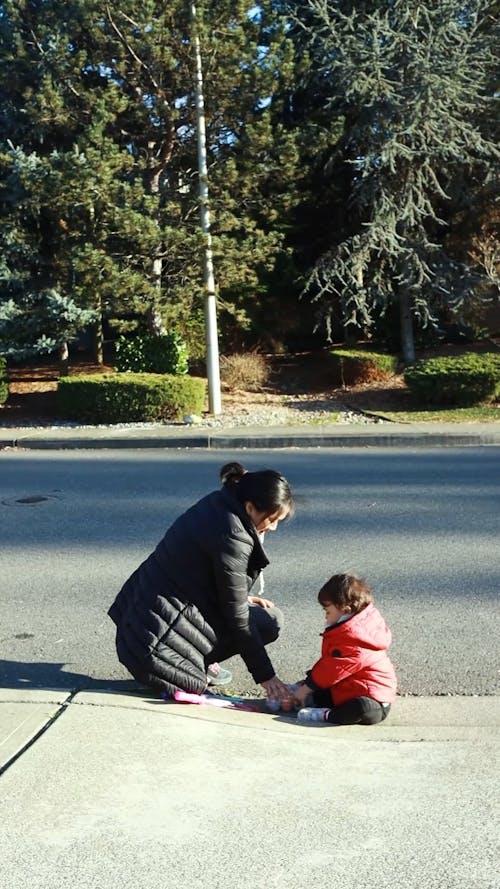 A Family On The Side Of The Road