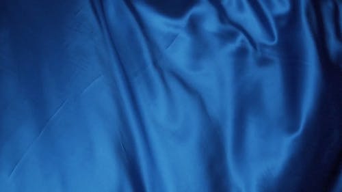 Close-Up Video of a Blue Silk Cloth