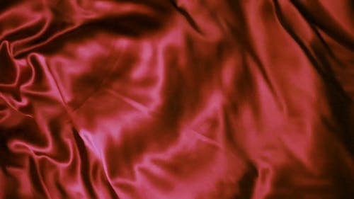 Close-Up Video of a Red Silk Cloth