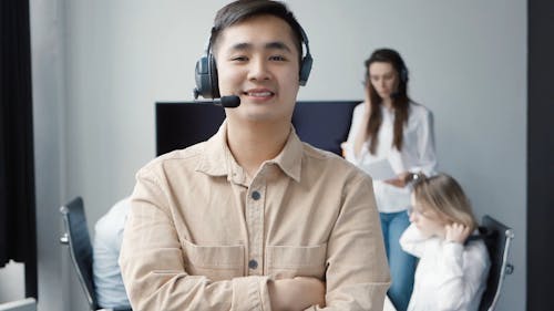 A Male Call Center Agent