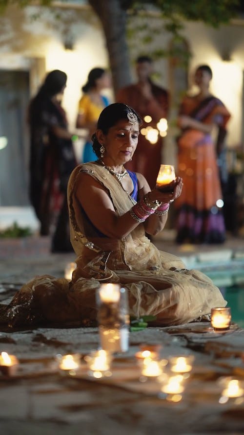 Woman Doing Diwali