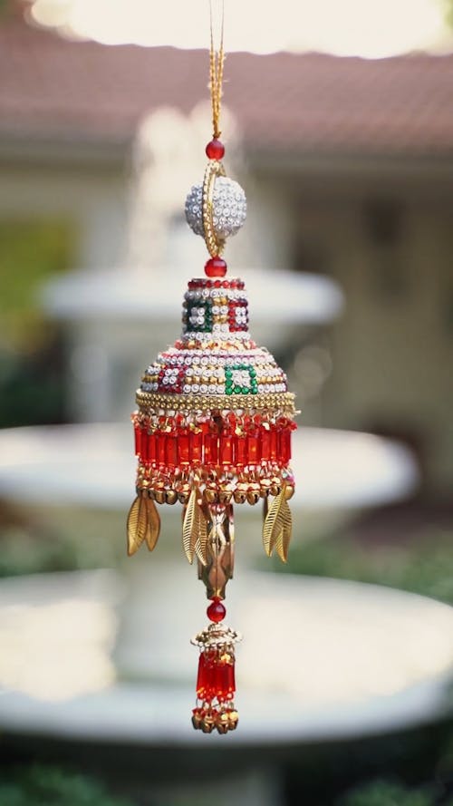 A Wind Chime Hanged Outdoors