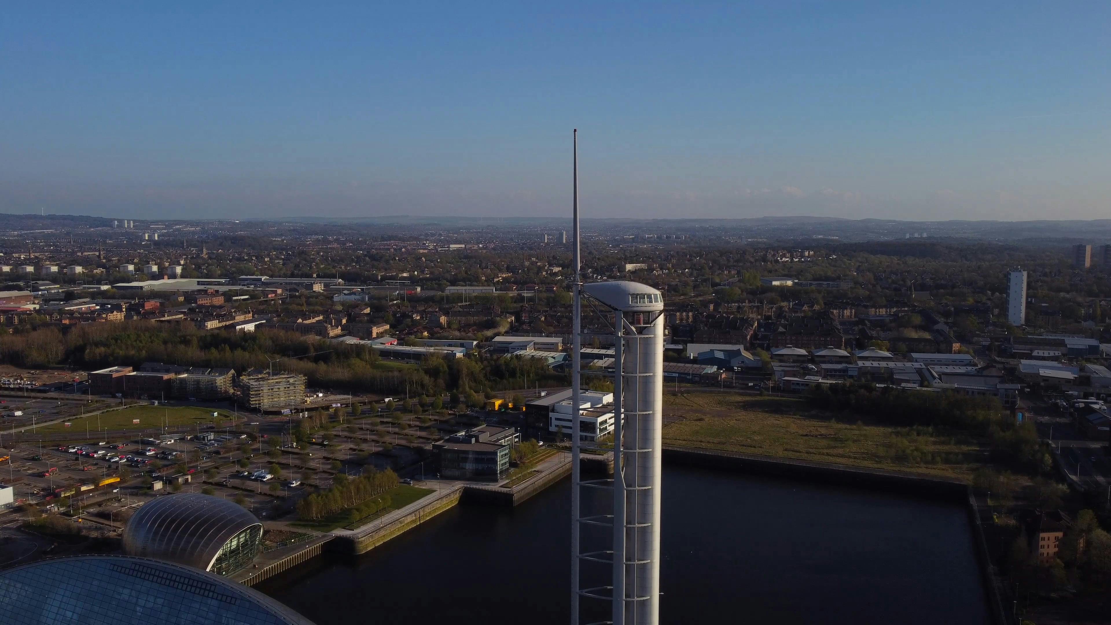 Drone Footage of the River Clyde in the City · Free Stock Video