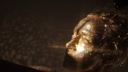 Woman Covered in Glitters