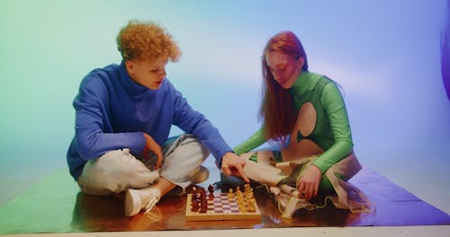 A Couple Playing Chess