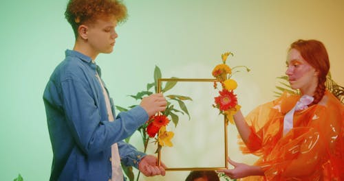 Young People in a Spring Themed Mockup