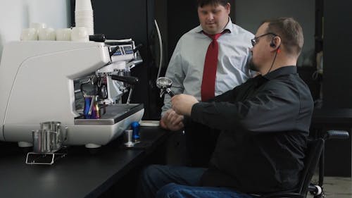 A Man Making Coffee