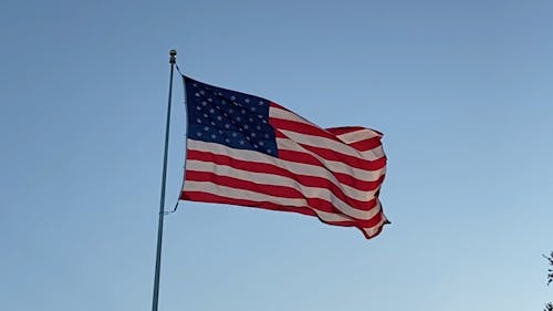 Slow Motion of a USA Flag Waving