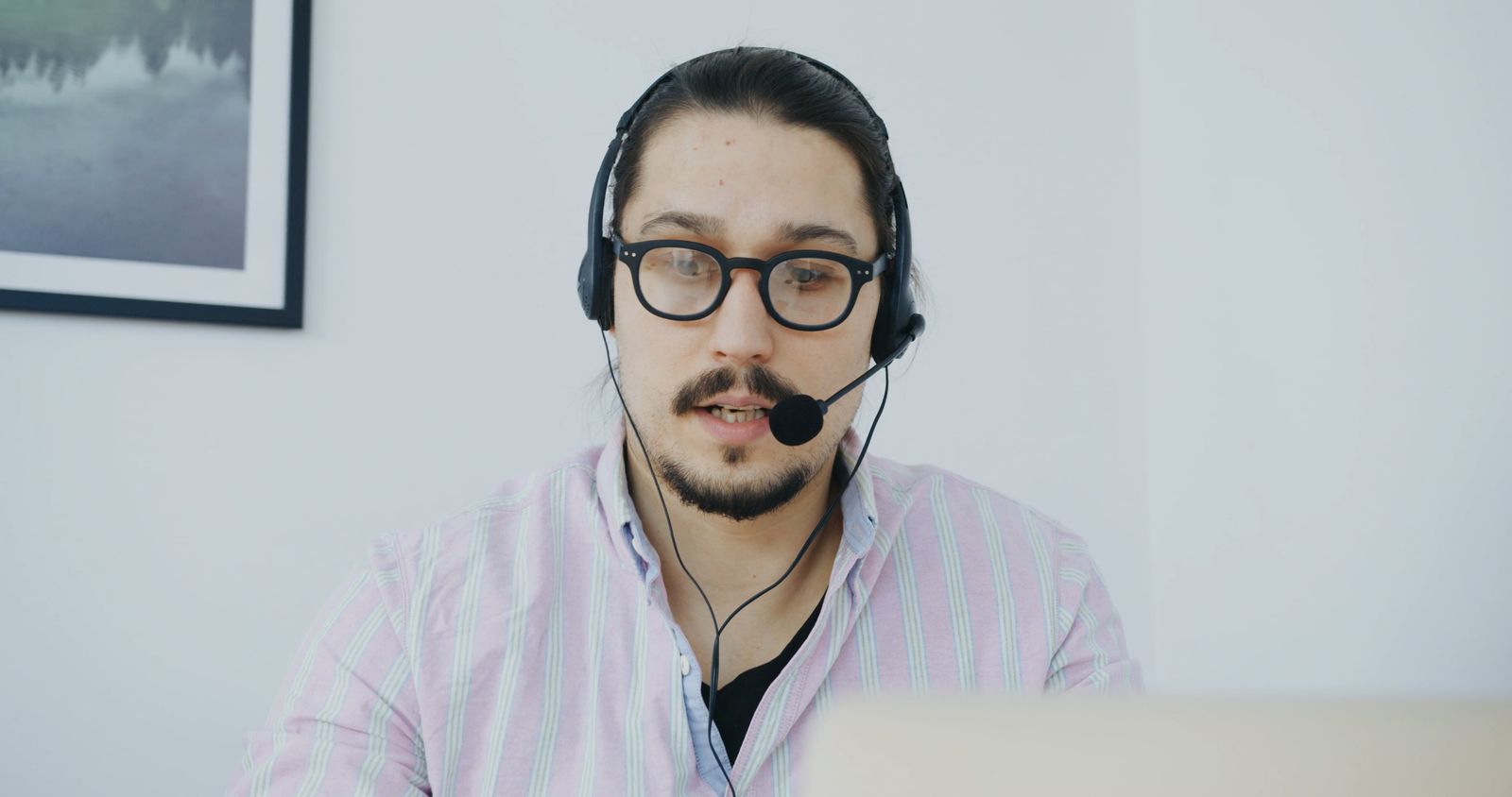A Call Center Agent Talking on a Headset Free Stock Video Footage ...