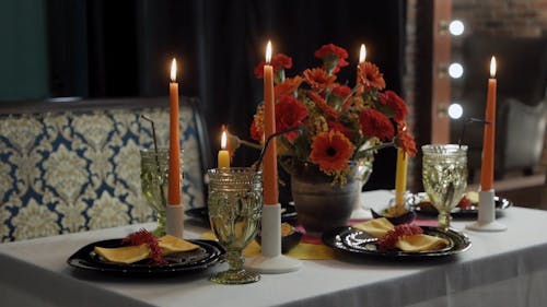 Flowers on a Dining Table