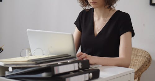 A Woman Working at Home