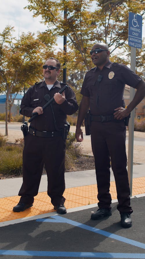 Police Officers Having a Conversation