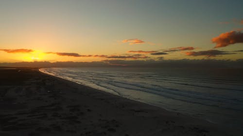 Aerial Footage of Beach Waves