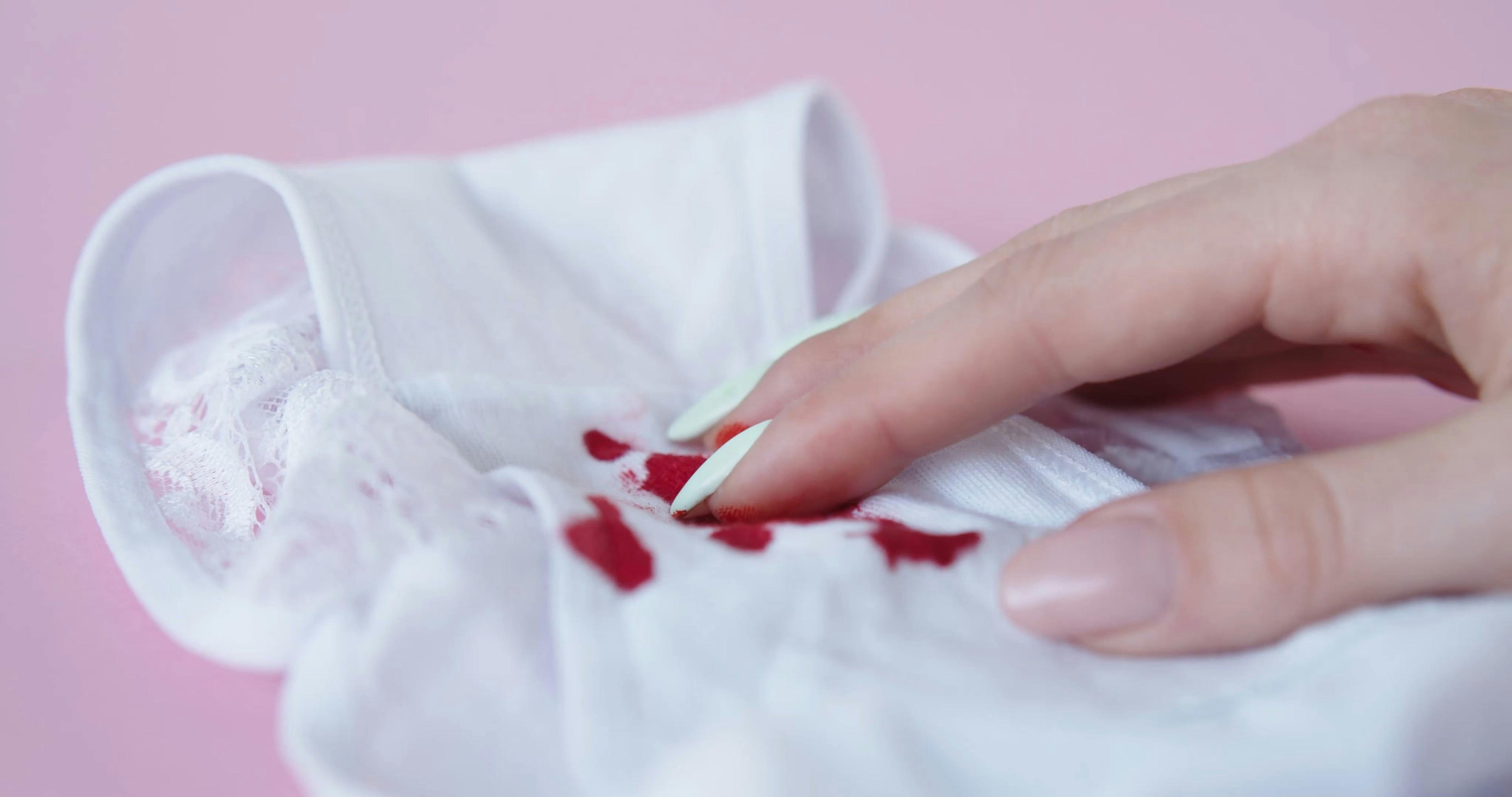 Blood on Underwear and Person's Hand · Free Stock Video