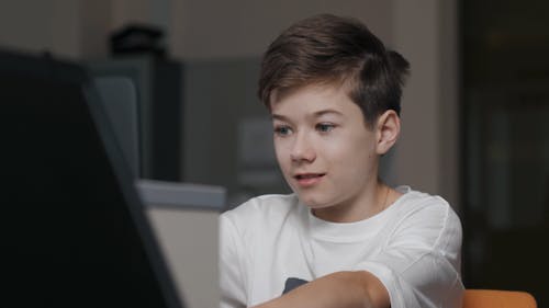 Boy using Computer