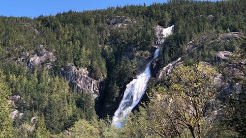 Waterfall in a Rocky Mountain