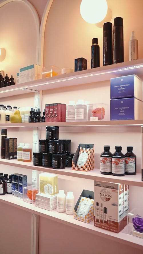 Beauty Products on Shelves