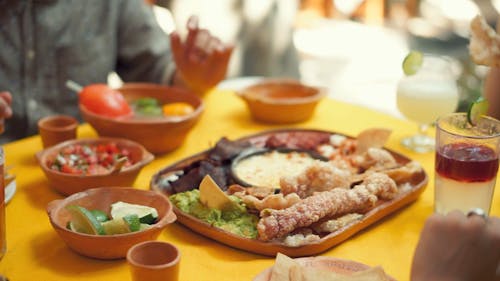 Traditional Mexican Foods And Drinks On The Table