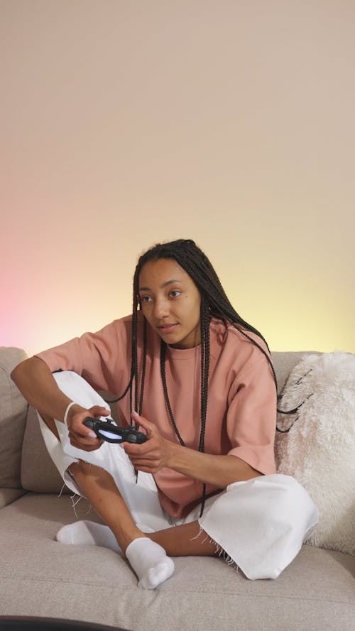 A Woman Playing Video Games