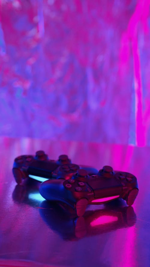 Close Up Shot of Game Controllers
