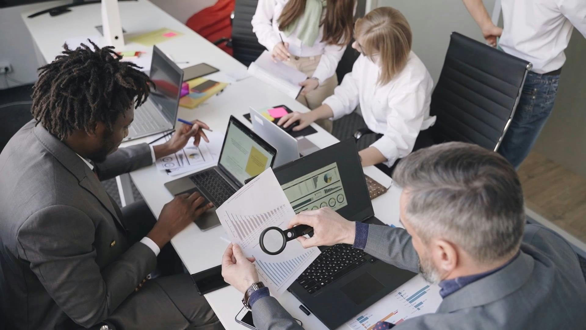 High Angle Shot of Office Team Having a Meeting · Free Stock Video