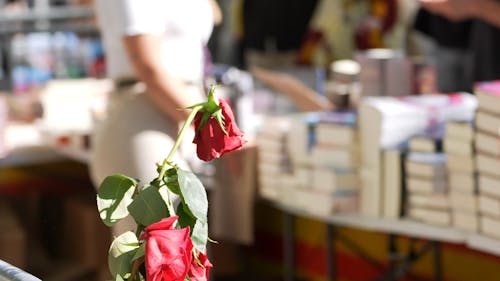 Flowers And Books On Saint Gorge Day 