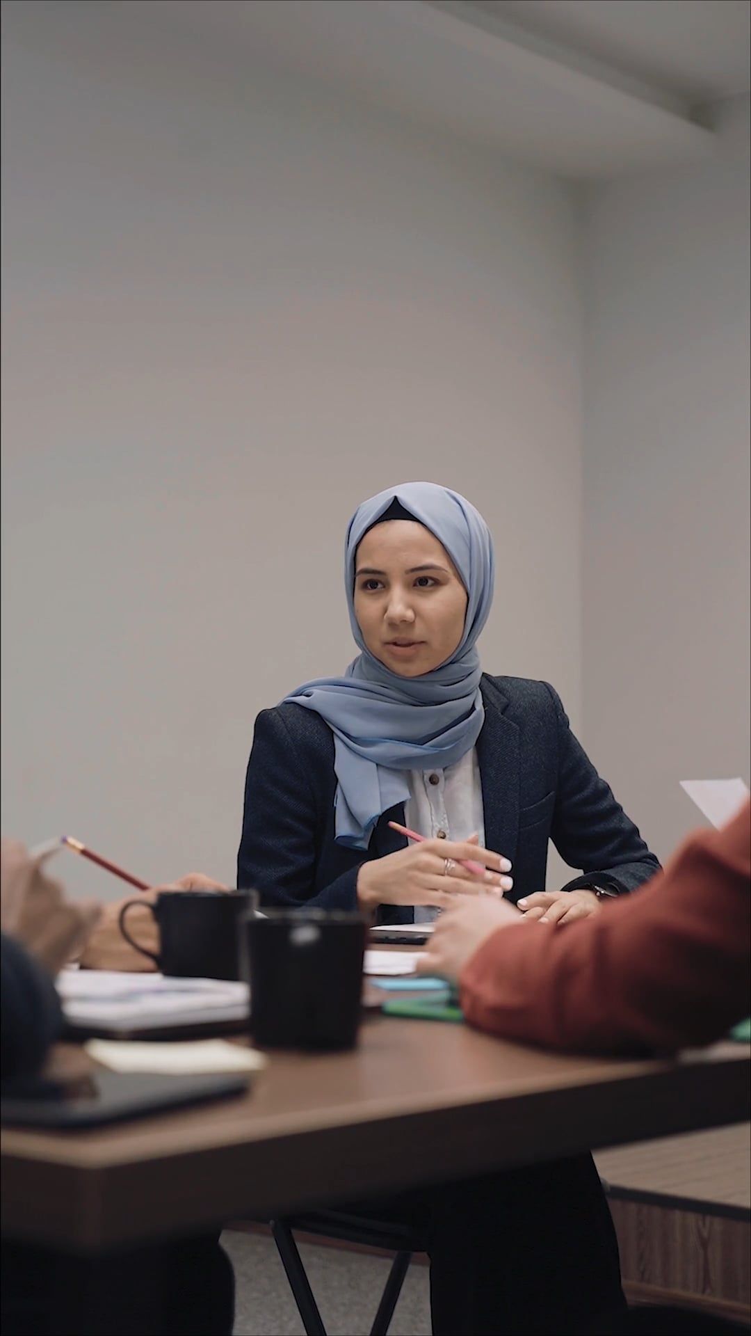 Woman Wearing Hijab Discussing at a Meeting Free Stock Video Footage ...