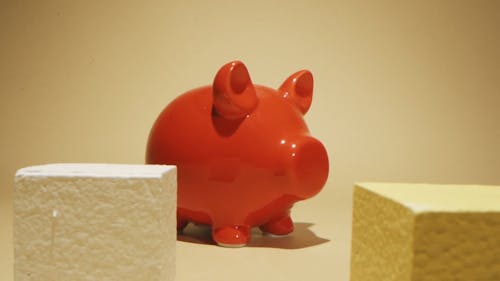 A Red Piggy Bank