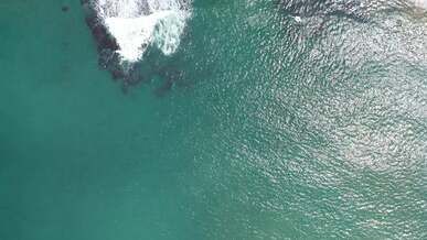 drone shot of beachfront resort