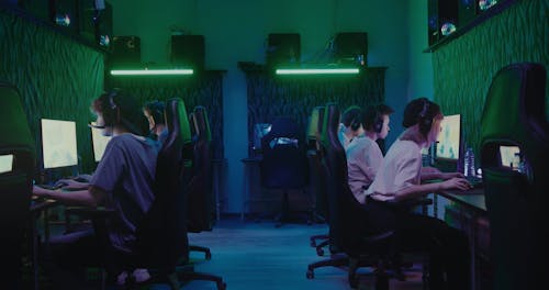 Group of Gamers in Room