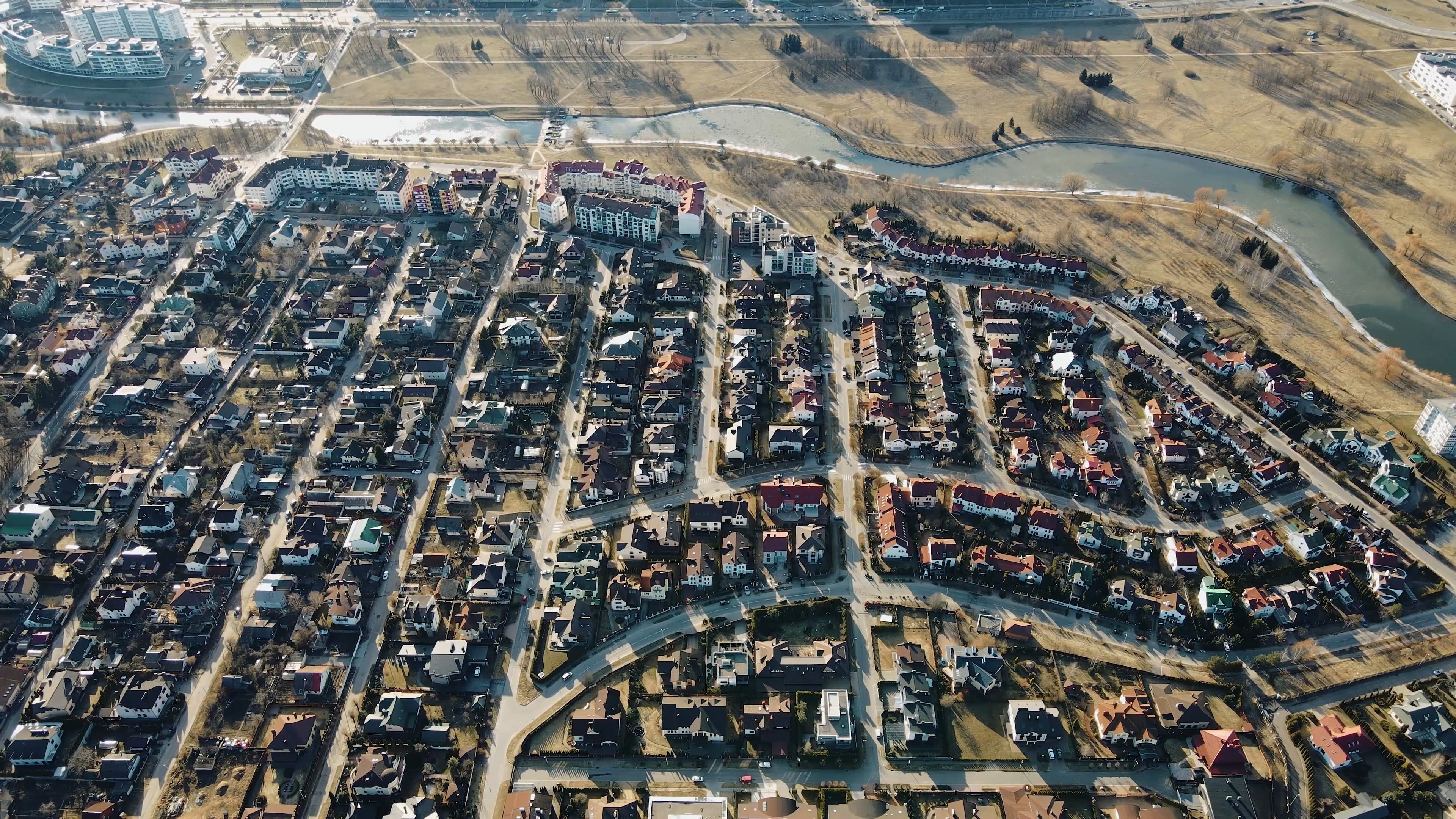 Aerial View of a Residential Land in the City Free Stock Video Footage ...