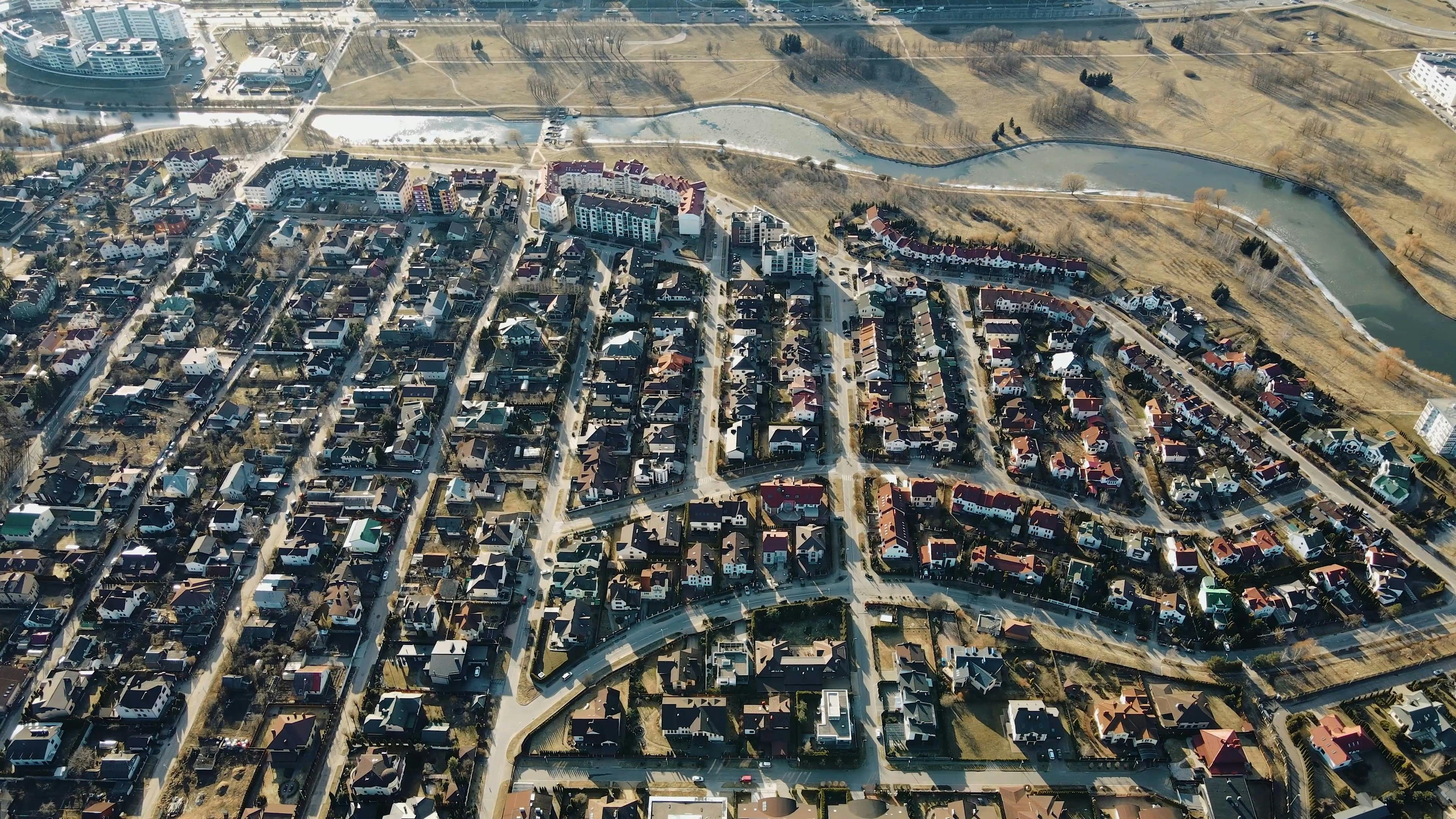 Aerial View of a Residential Land in the City · Free Stock Video