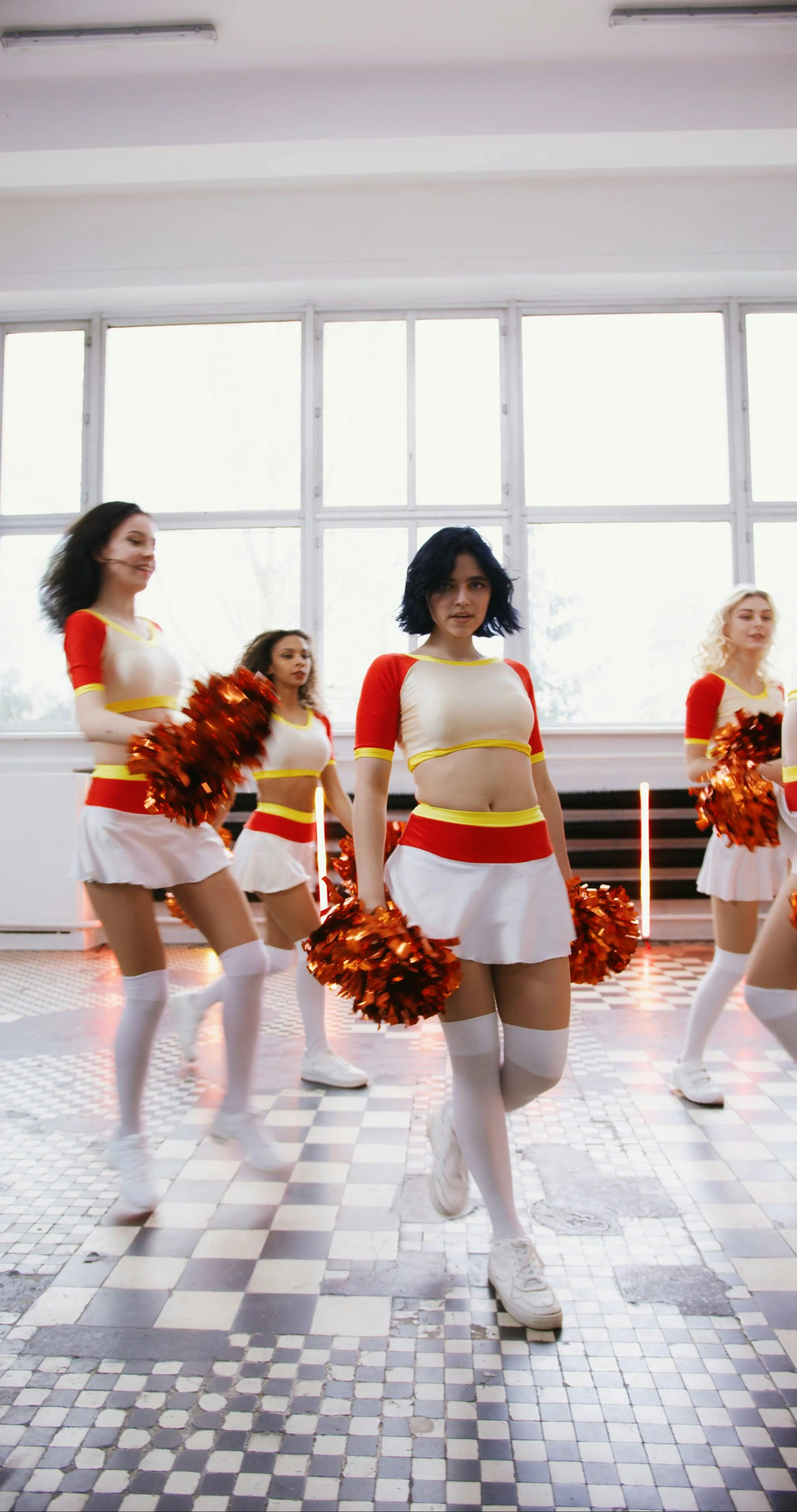 Cheerleaders Dancing Together · Free Stock Video