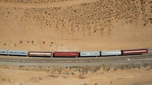 Top View of a Moving Train