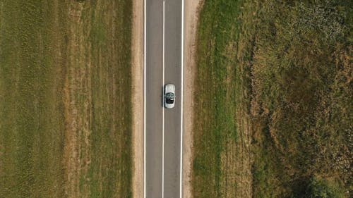 Drone Shot of a Moving Car