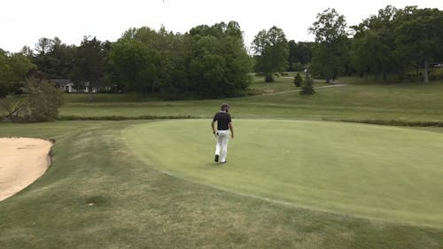 A Man Playing Golf in the Field