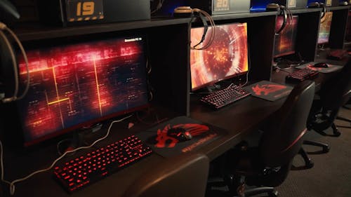 Gaming Computers In Rows