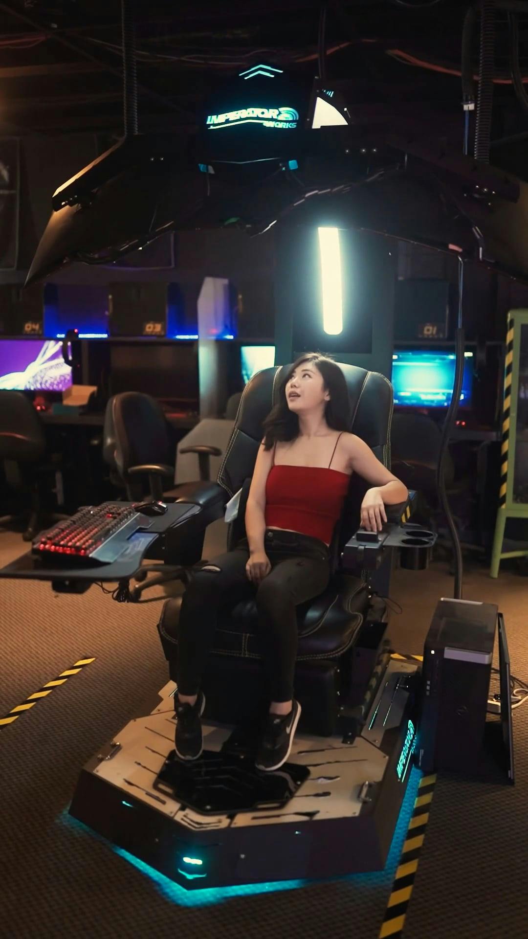 A Woman Sitting In A Computer Gaming Chair Setup · Free Stock Video