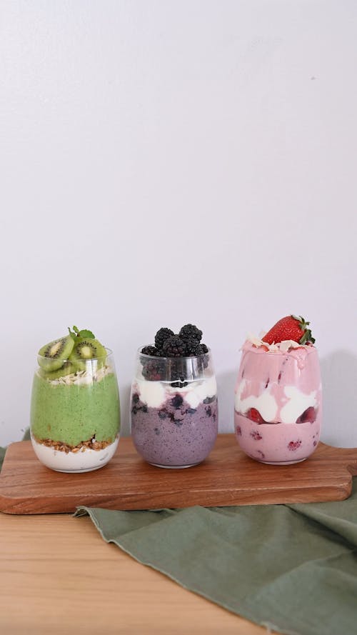 Fruit Smoothies in a Glass